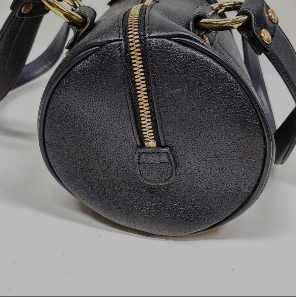 MCM Grained Calfskin Studded Heritage Barrel Bag Black - Picture 2 of 9